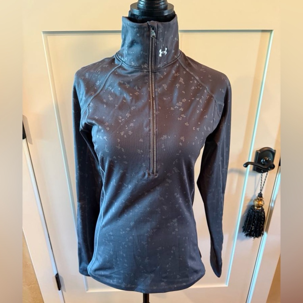 Under Armour Cold Gear Charcoal Patterned Half-Zip Pullover Women’s Size Small